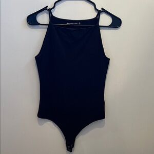 Abercrombie & Fitch Black Sleeveless Bodysuit | Snap Closure